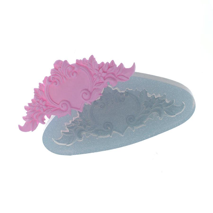 Arabesque - Heart Silicone Mold Scroll Relief