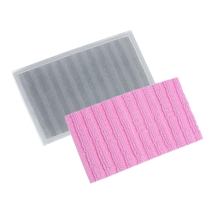 Crochet Side Bar Cake Texture Sheet Silicone Mold