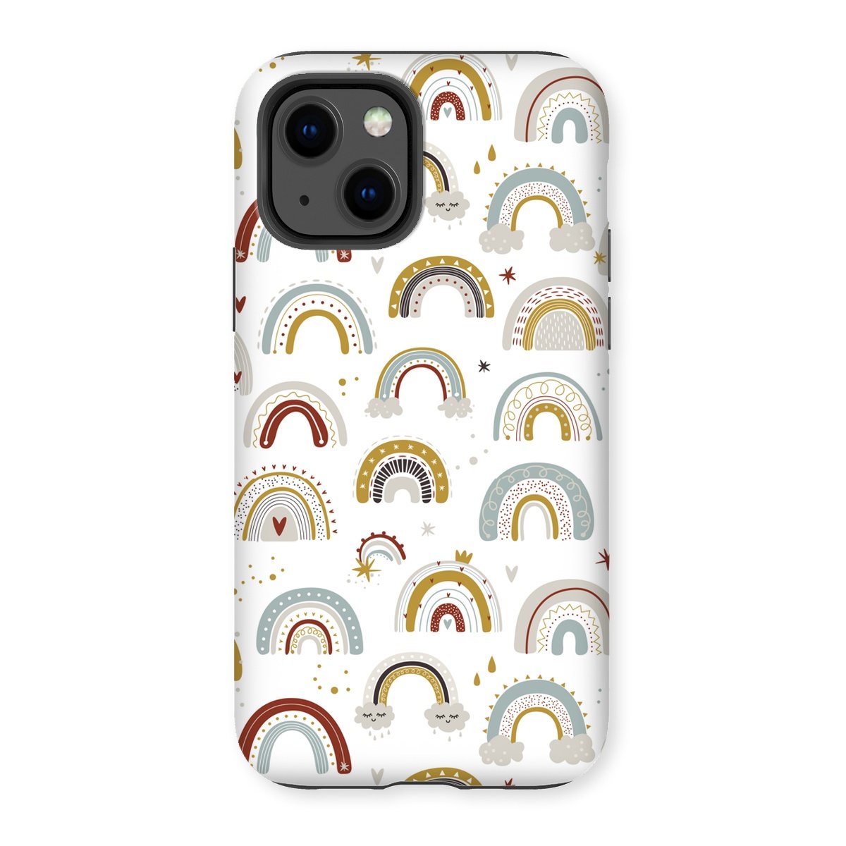 Rainbow and HEarts Tough Phone Case