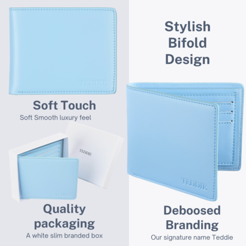 Teddie London Pale Blue Vegan wallet