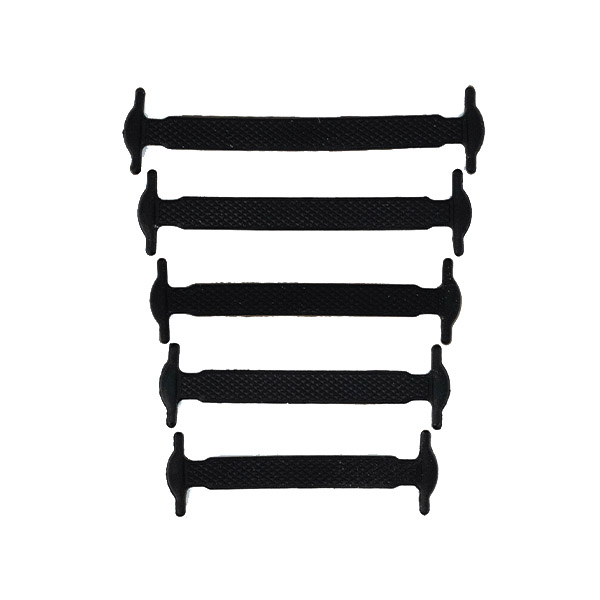 Elastische ronde veters met draaisluiting | Wit zwart | 100cm