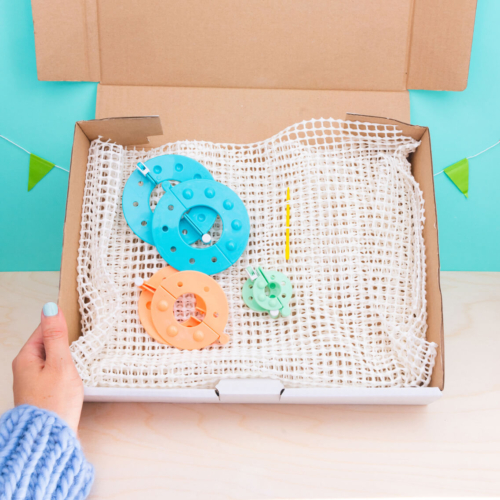 inside pom pom rug kit