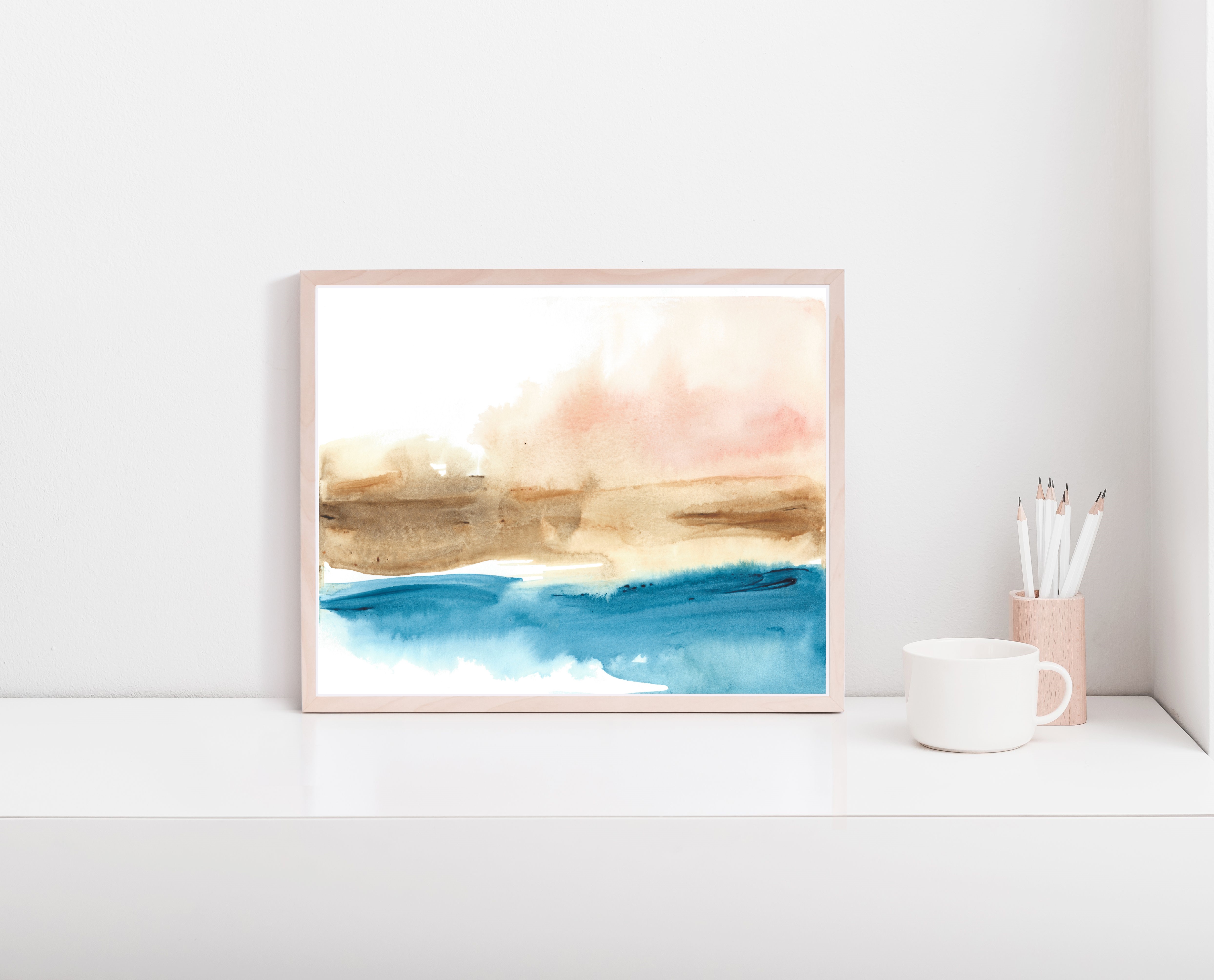 Abstract Minimalist Coastal Seascape Print (2)