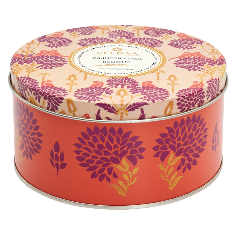 RAJNIGANDHA BLOOMS 3 WICK TIN SCENTED CANDLE Image 3