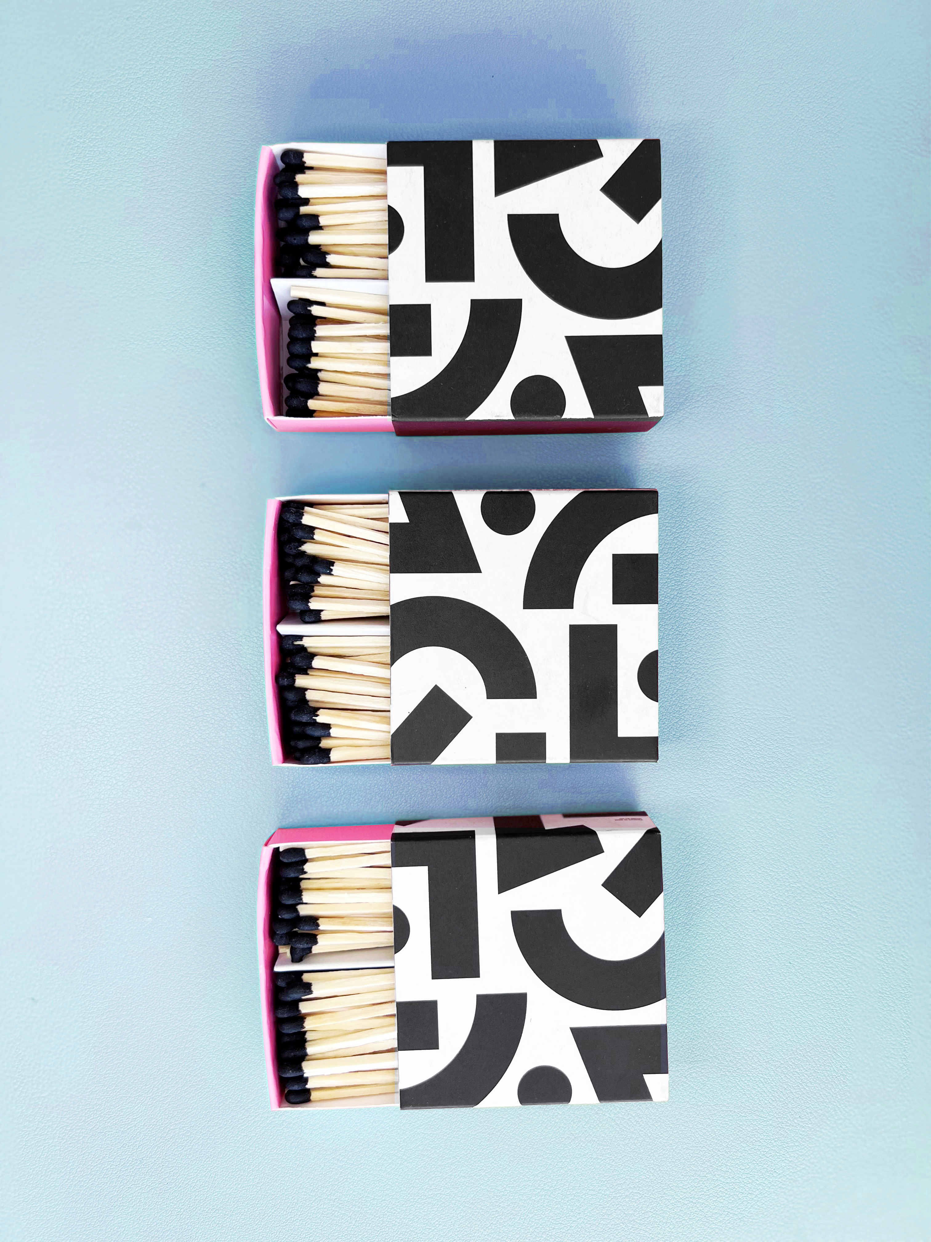 Black Matches in Box Product Shot 3 Boxes