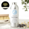 100% natural Talc free body powder with organic essential oils. vegan, cruelty free, zero waste, plastic free, natural, eco friendly,