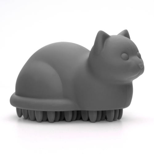 Cat Shaped Meow Pet Grooming Brush (Grey)