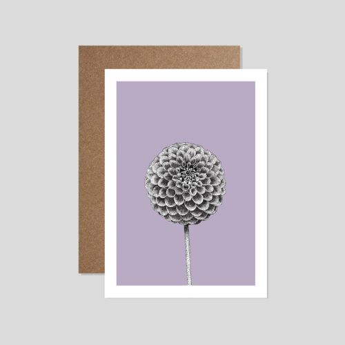 dahlia card - eco-friendly flower greetings card by bamber prints