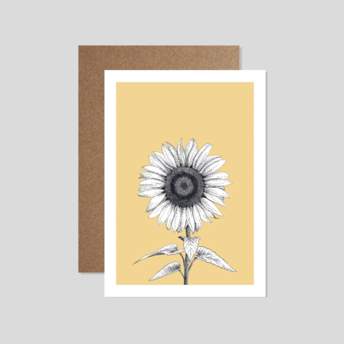sunflower card - eco-friendly flower greetings card by bamber prints