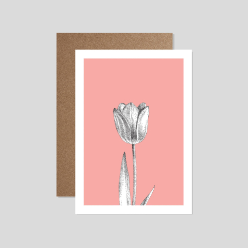 tulip card - eco-friendly flower greetings card by bamber prints