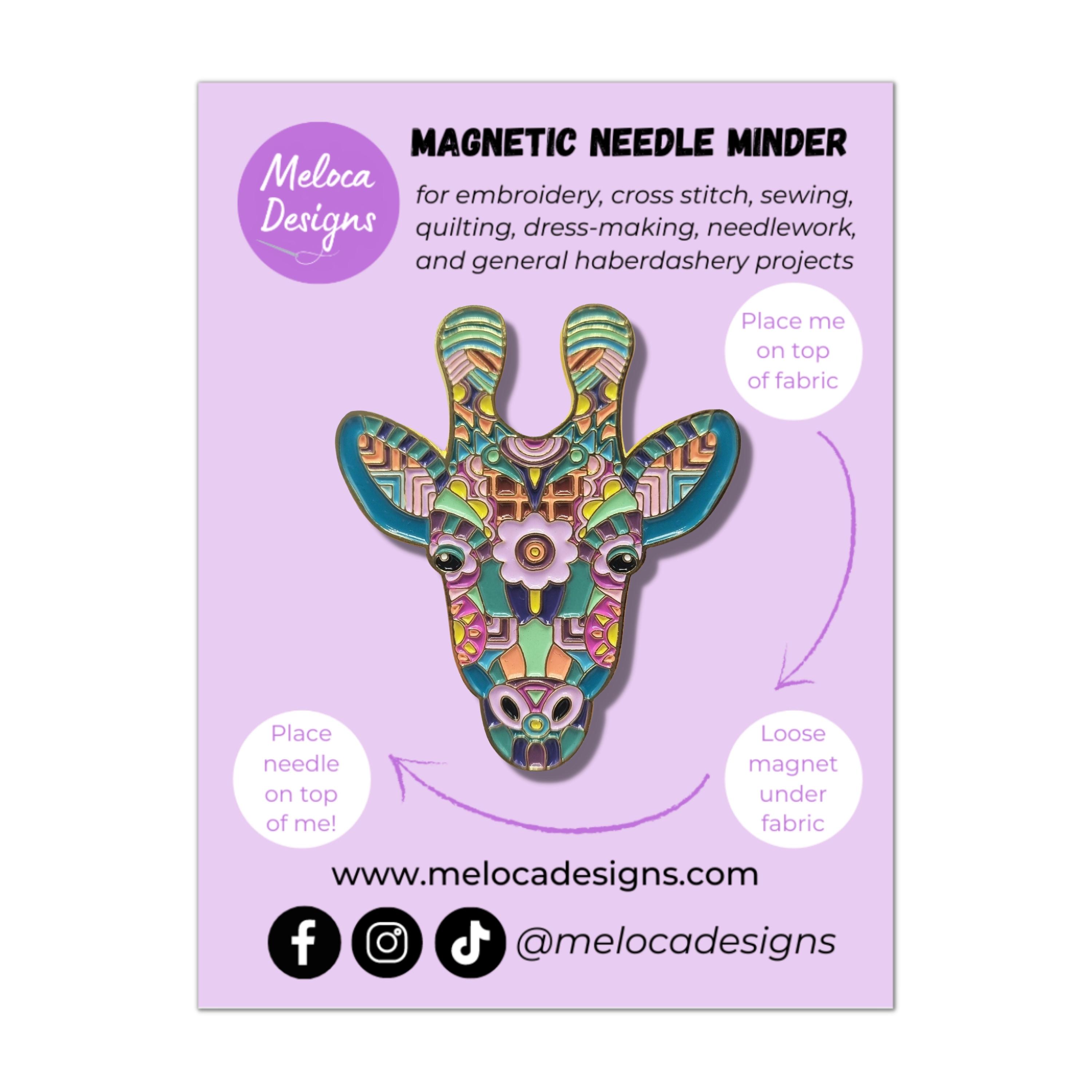 Mandala Giraffe Needle Minder Square White BG Digital