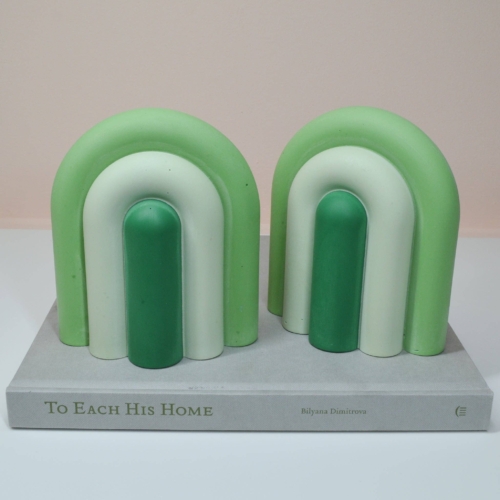Arch Bookend Pair - Green Ombré