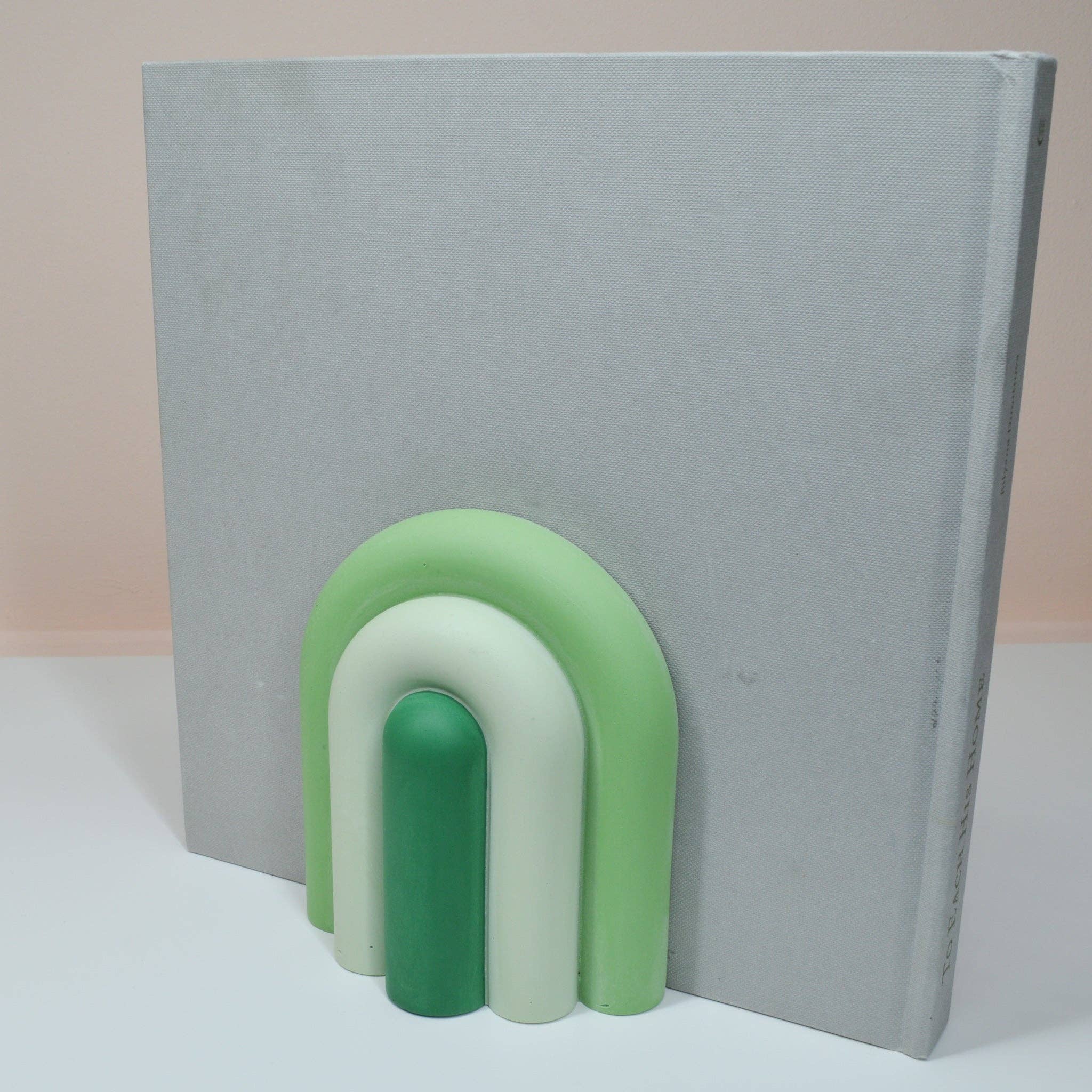 Arch Bookend Pair - Green Ombré 2 Arch Bookend Pair - Green Ombré