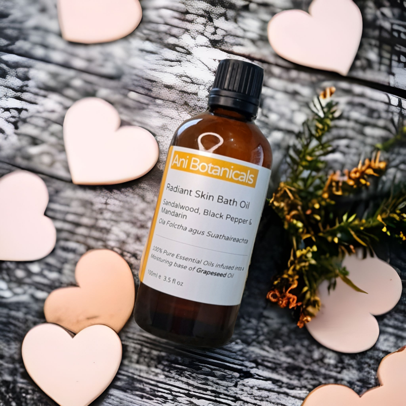 radiantskinbathoilmassagebyanibotanicals Radiant Skin - Bath and Massage Oil - Sandalwood, Black Pepper and Mandarin