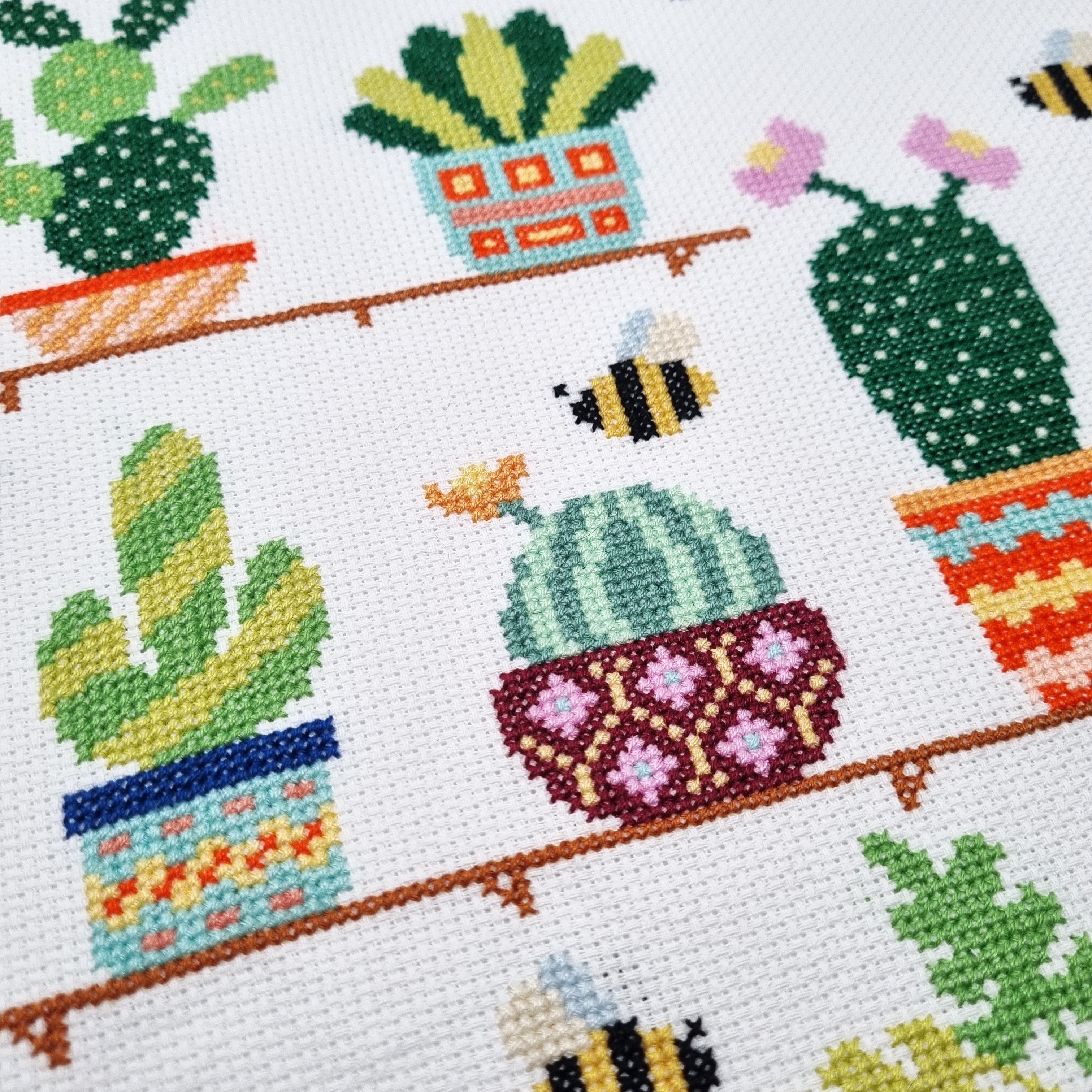 Cacti on Shelves Cross Stitch Kit