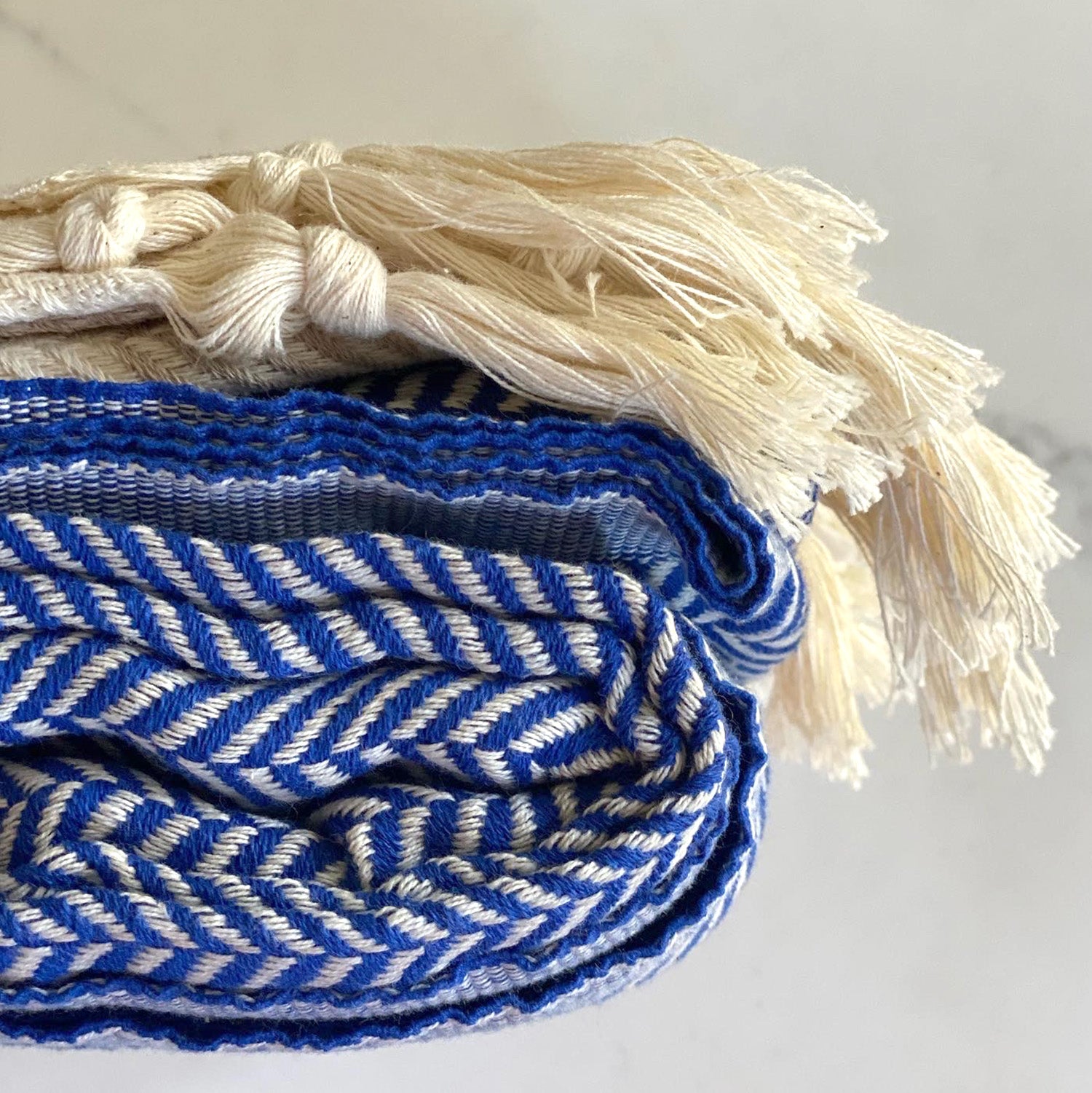 Pipa Sustainable Hand-loomed Throw Blanket - Blue 2 Pipa Sustainable Hand-loomed Throw Blanket - Blue