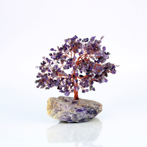 Amethyst Crystal Tree - 500 Beads & Cluster Base