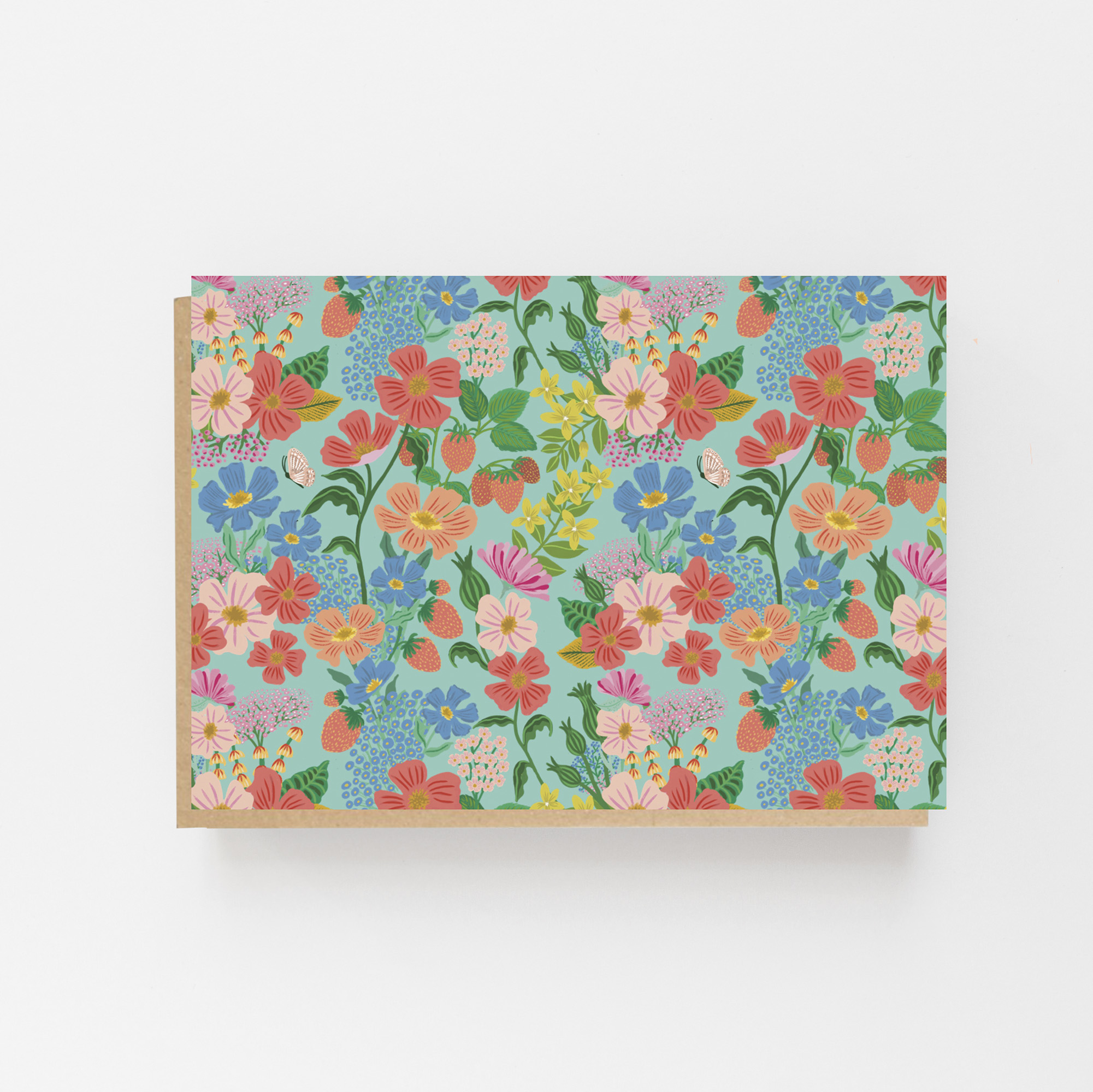 Summer Flowers Green - Blank