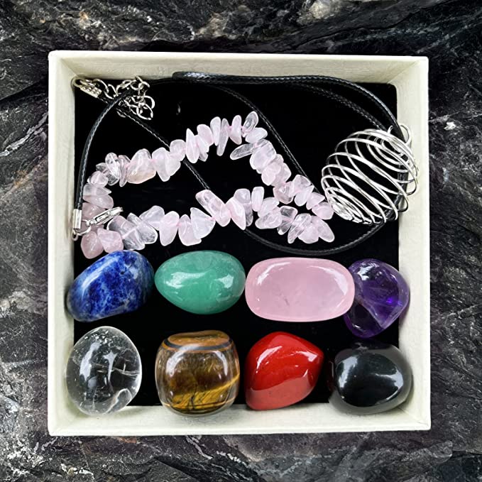 Healing Crystals Set, Premium Crystals and Gemstones in Gift Box, 7 ...