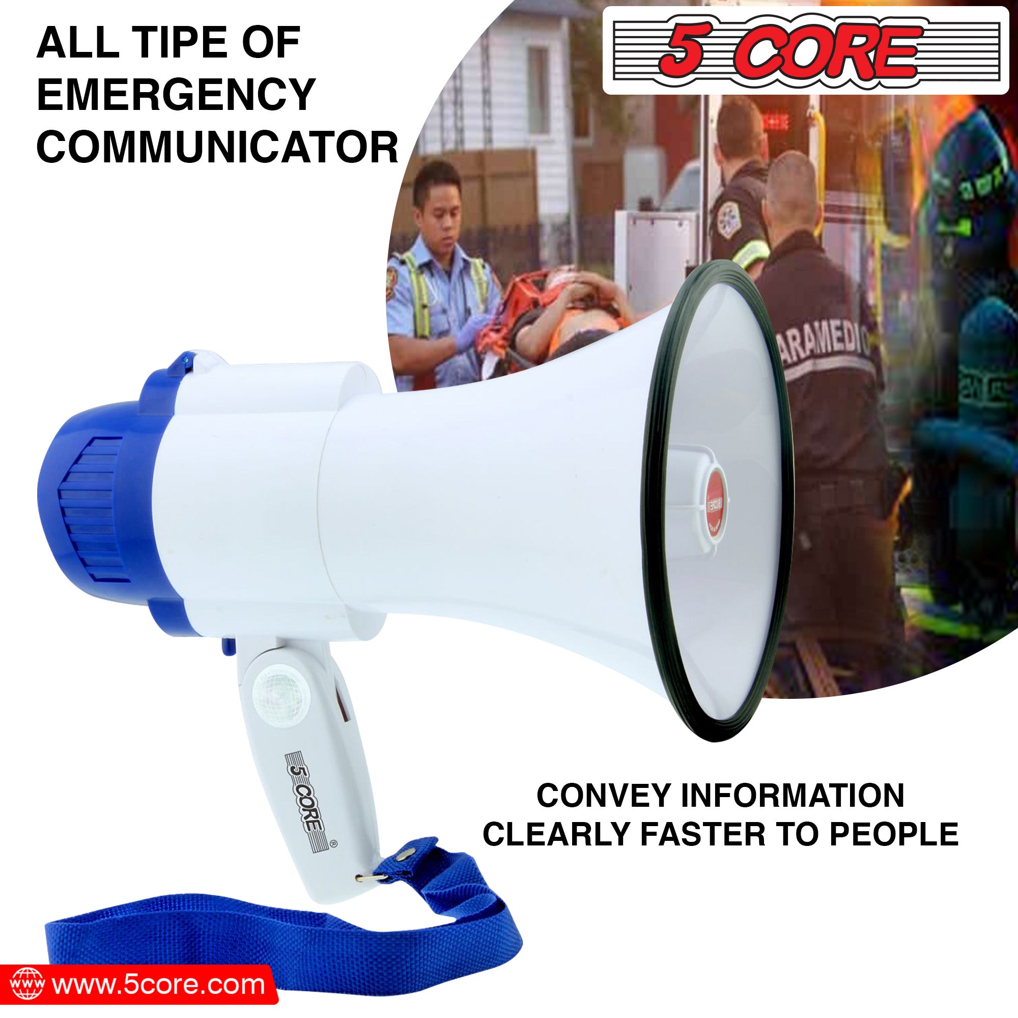 5Core Megaphone Bullhorn Voice Recording Siren Blow Horn Hand Held Loudhailer 8R 2 5Core Megaphone Bullhorn Voice Recording Siren Blow Horn Hand Held Loudhailer 8R