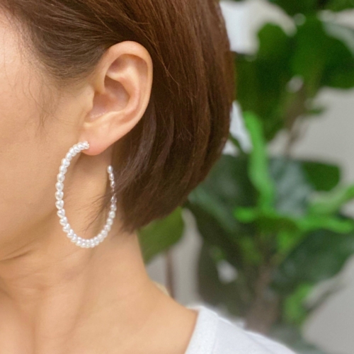 Heart Pearl Hoop Earrings