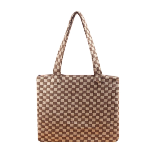 Check Yourself Zipped Tote Bag, Black