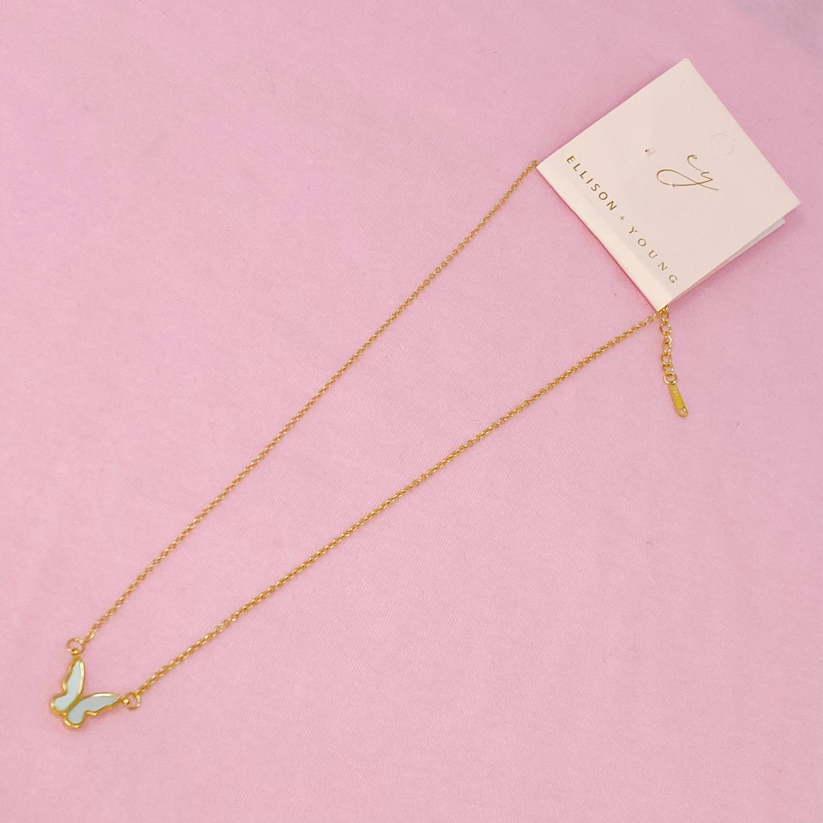 Golden Shell Butterfly Necklace 3 Golden Shell Butterfly Necklace