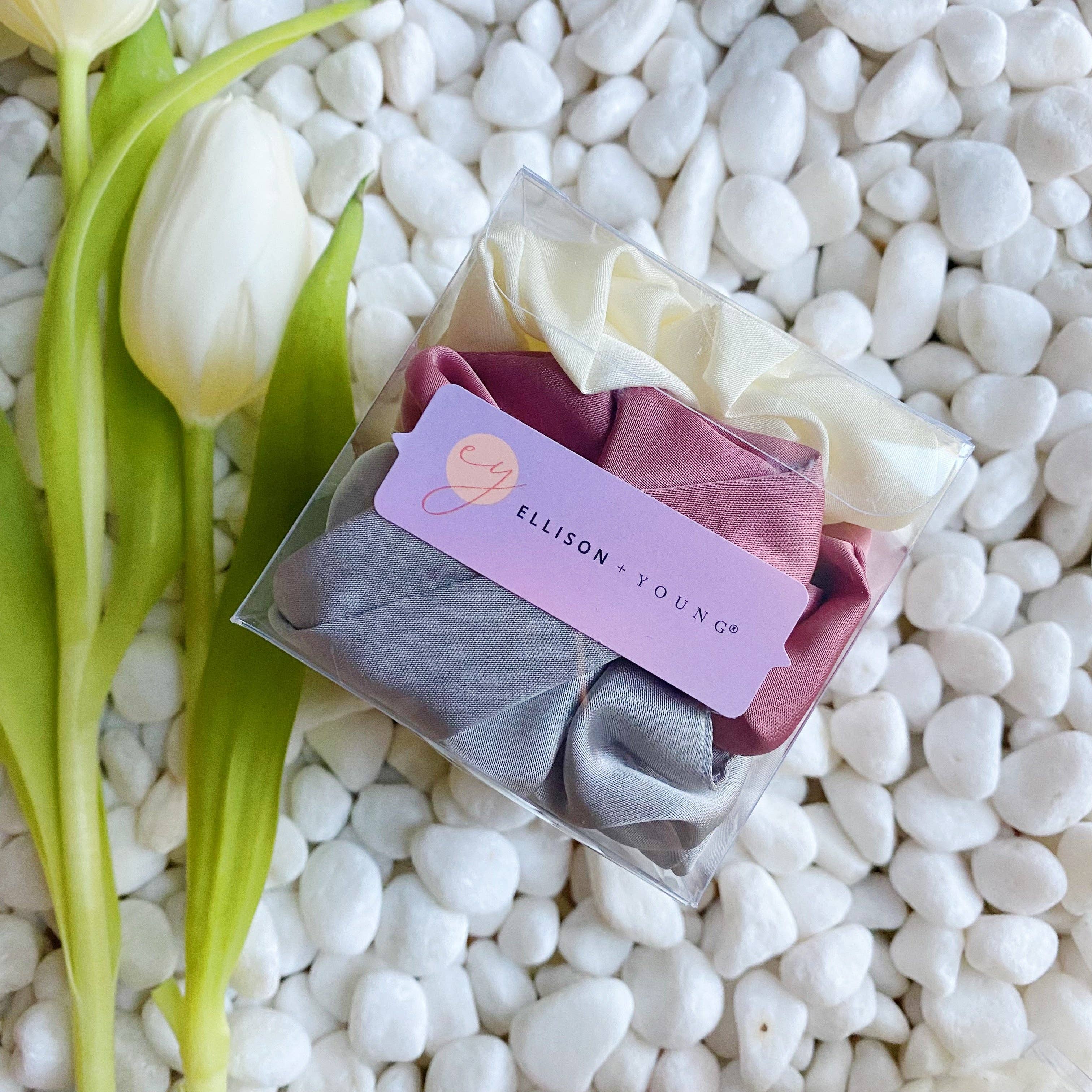 Soft And Full Satin Scrunch Set Of 3, Sweet Dream 4 Soft And Full Satin Scrunch Set Of 3, Sweet Dream