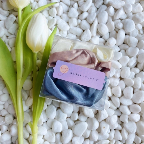 Soft And Full Satin Scrunch Set Of 3, Sweet Dream