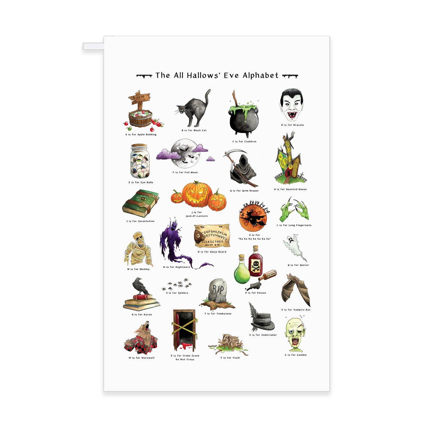 The Halloween Alphabet Tea Towel 2 The Halloween Alphabet Tea Towel