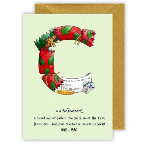 C is for Crackers Christmas Card