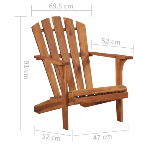 Garden Adirondack Chair Solid Acacia Wood