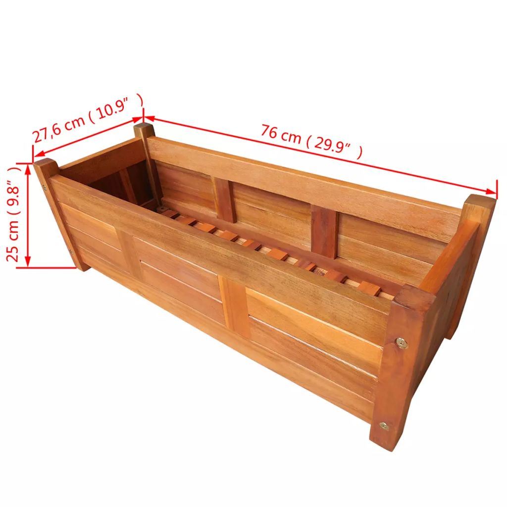 Garden Raised Bed Acacia Wood 29.9"x10.9"x9 Garden Raised Bed Acacia Wood 29.9"x10.9"x9.8"