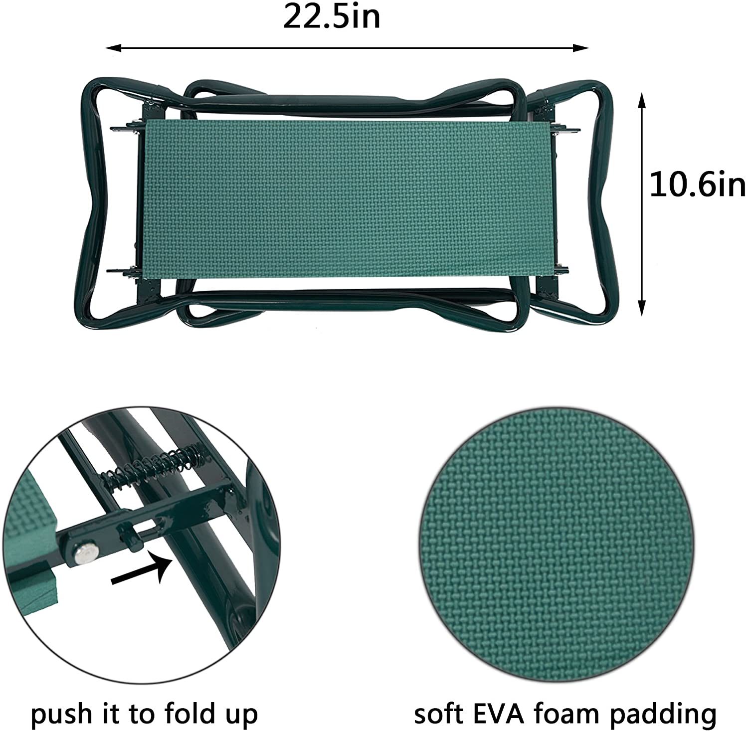 Bosonshop Garden Kneeler & Seat Folding Multi-Functional Steel Garden Stool with Tool Bag EVA Kneeling Pad 6 Bosonshop Garden Kneeler & Seat Folding Multi-Functional Steel Garden Stool with Tool Bag EVA Kneeling Pad