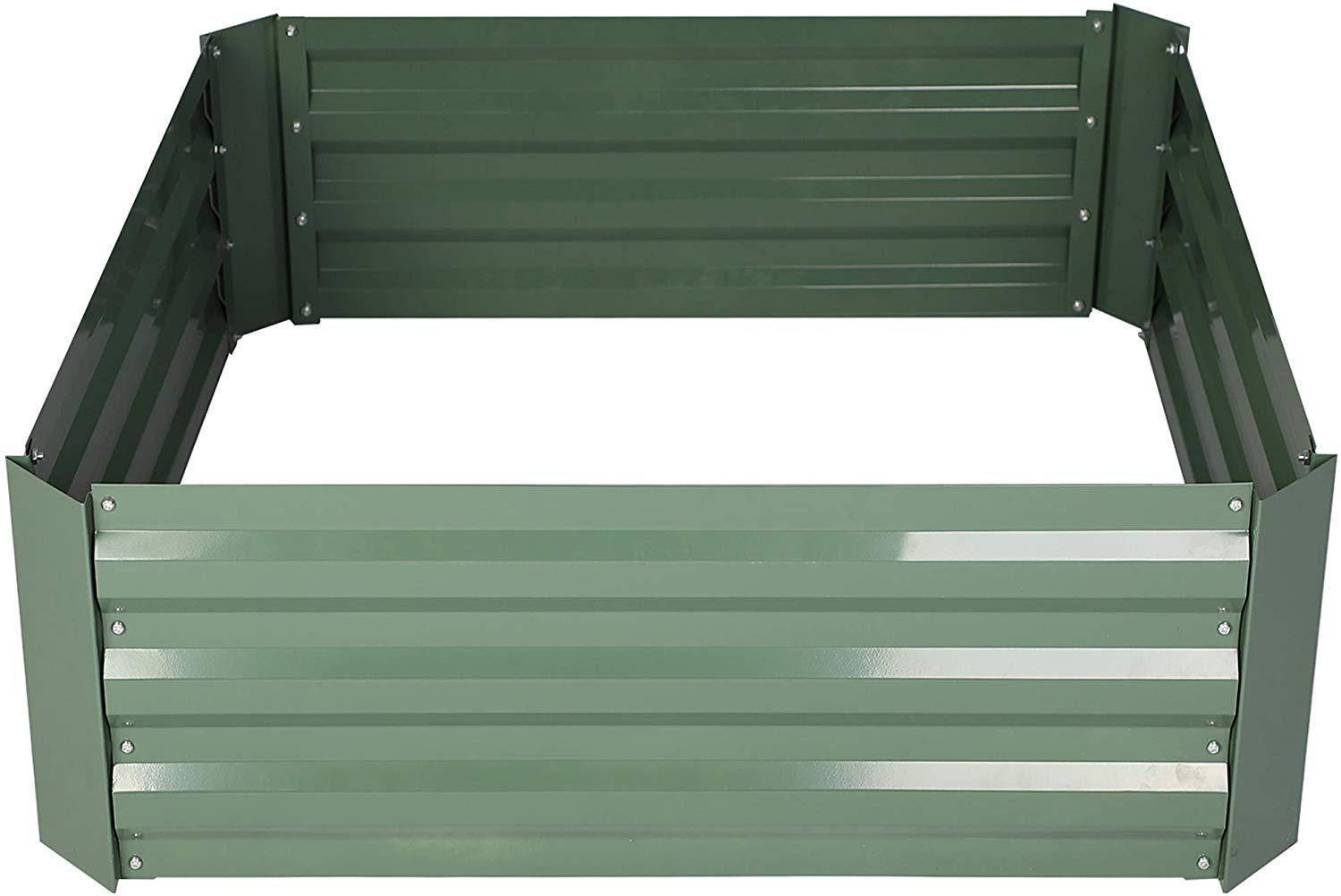 Bosonshop Raised Garden Bed Steel Planter Box Galvanized Anti-Rust Coating Planting Vegetables Herbs and Flowers for Outdoor, Square 2 Bosonshop Raised Garden Bed Steel Planter Box Galvanized Anti-Rust Coating Planting Vegetables Herbs and Flowers for Outdoor, Square