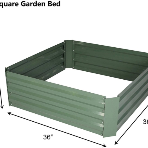 Bosonshop Raised Garden Bed Steel Planter Box Galvanized Anti-Rust Coating Planting Vegetables Herbs and Flowers for Outdoor, Square