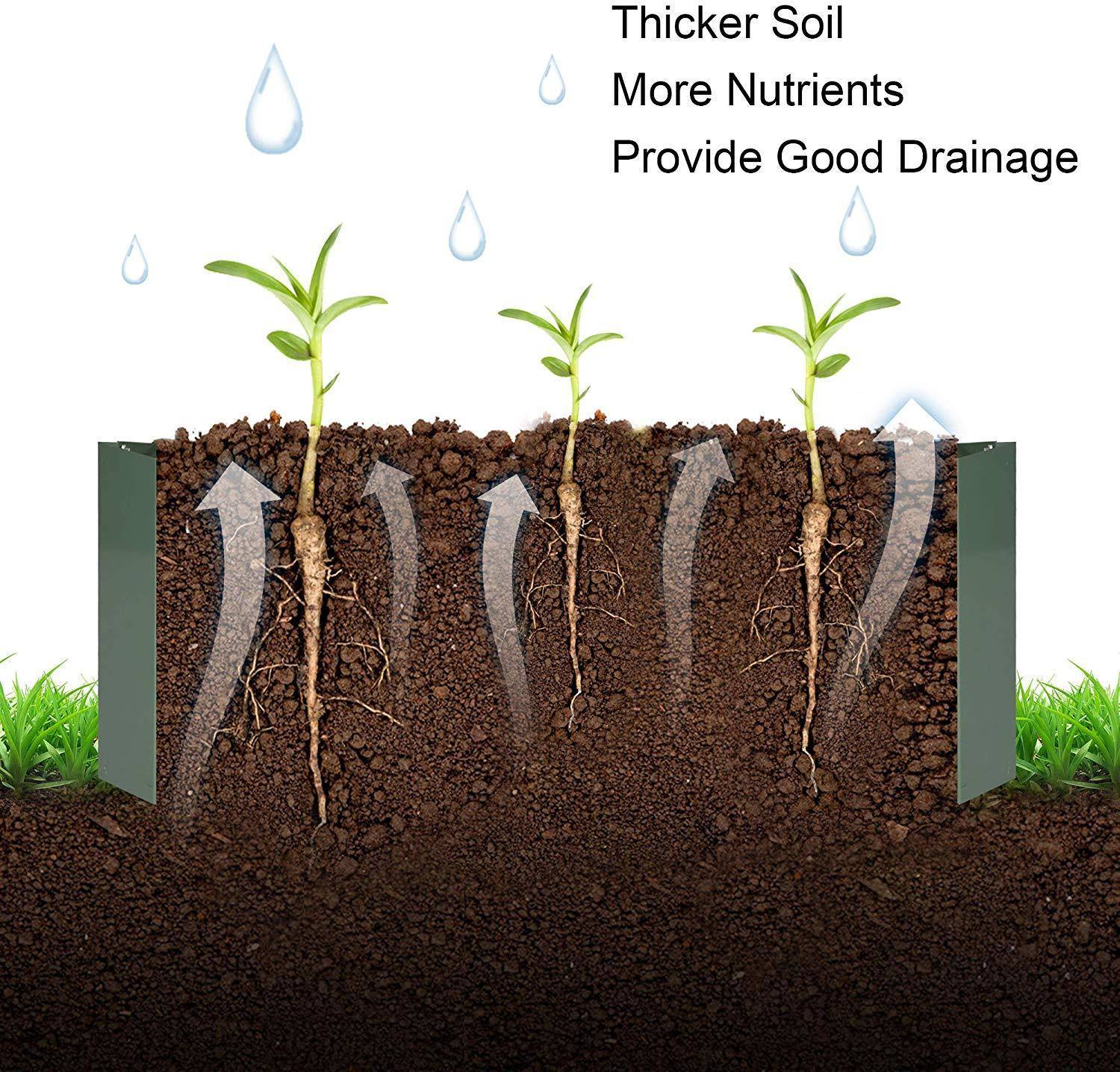 Bosonshop Raised Garden Bed Steel Planter Box Galvanized Anti-Rust Coating Planting Vegetables Herbs and Flowers for Outdoor, Square 6 Bosonshop Raised Garden Bed Steel Planter Box Galvanized Anti-Rust Coating Planting Vegetables Herbs and Flowers for Outdoor, Square