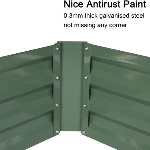 Bosonshop Raised Garden Bed Steel Planter Box Galvanized Anti-Rust Coating Planting Vegetables Herbs and Flowers for Outdoor, Square