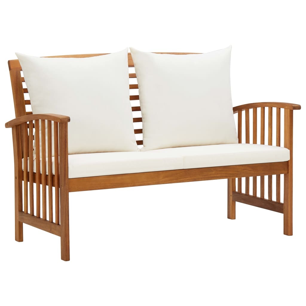 Garden Bench with Cushions 46 Garden Bench with Cushions 46.9" Solid Acacia Wood