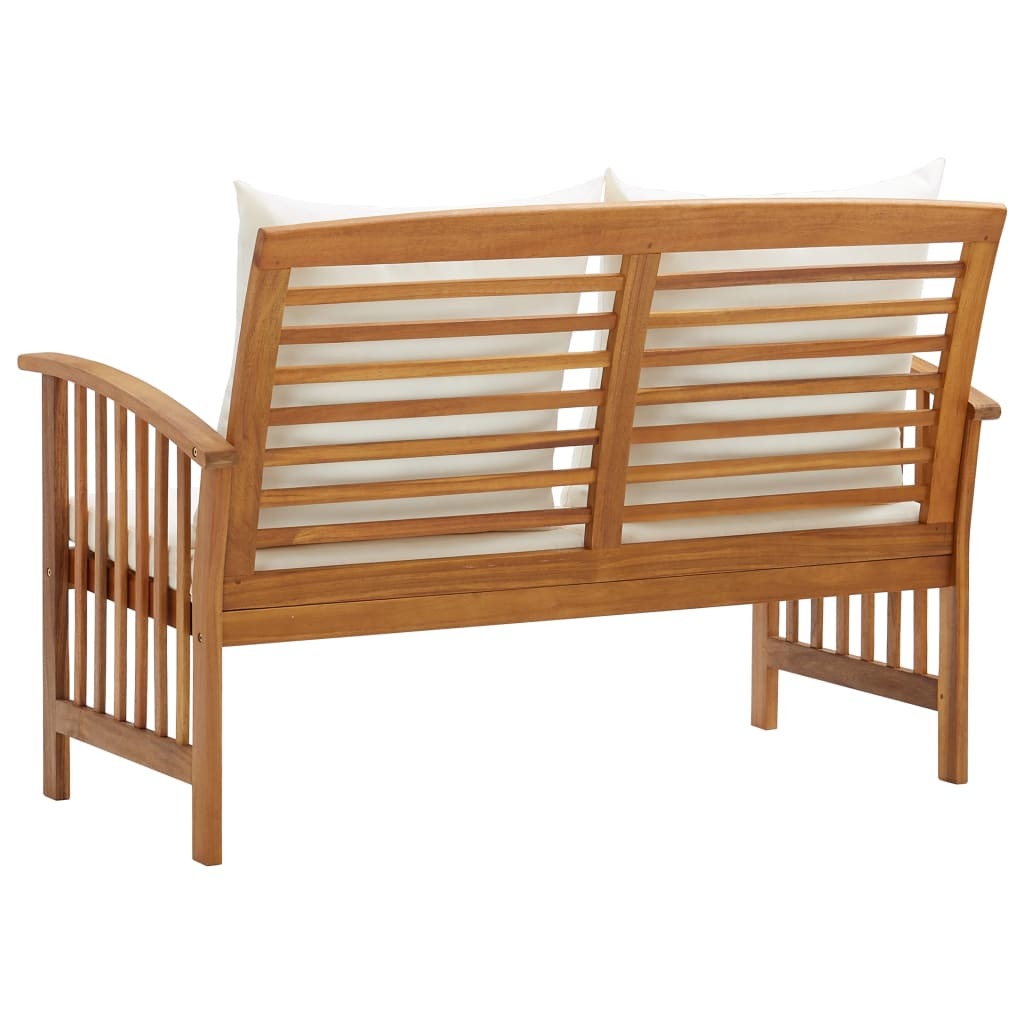 Garden Bench with Cushions 46 Garden Bench with Cushions 46.9" Solid Acacia Wood