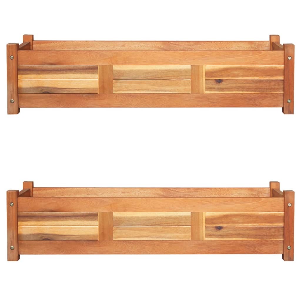 Garden Raised Beds 2 pcs Acacia Wood 39.4"x11.8"x9 Garden Raised Beds 2 pcs Acacia Wood 39.4"x11.8"x9.8"