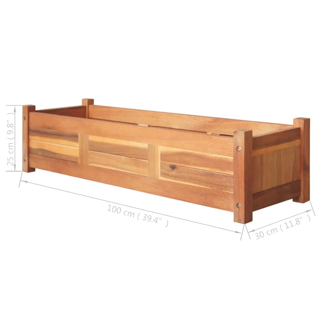 Garden Raised Beds 2 pcs Acacia Wood 39.4"x11.8"x9 Garden Raised Beds 2 pcs Acacia Wood 39.4"x11.8"x9.8"