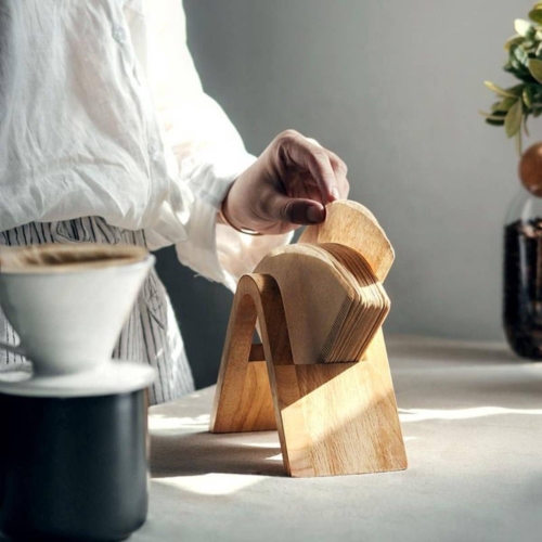 Modern wooden coffee filter holders