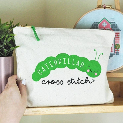 Caterpillar Classic Canvas Cross Stitch Project Bag