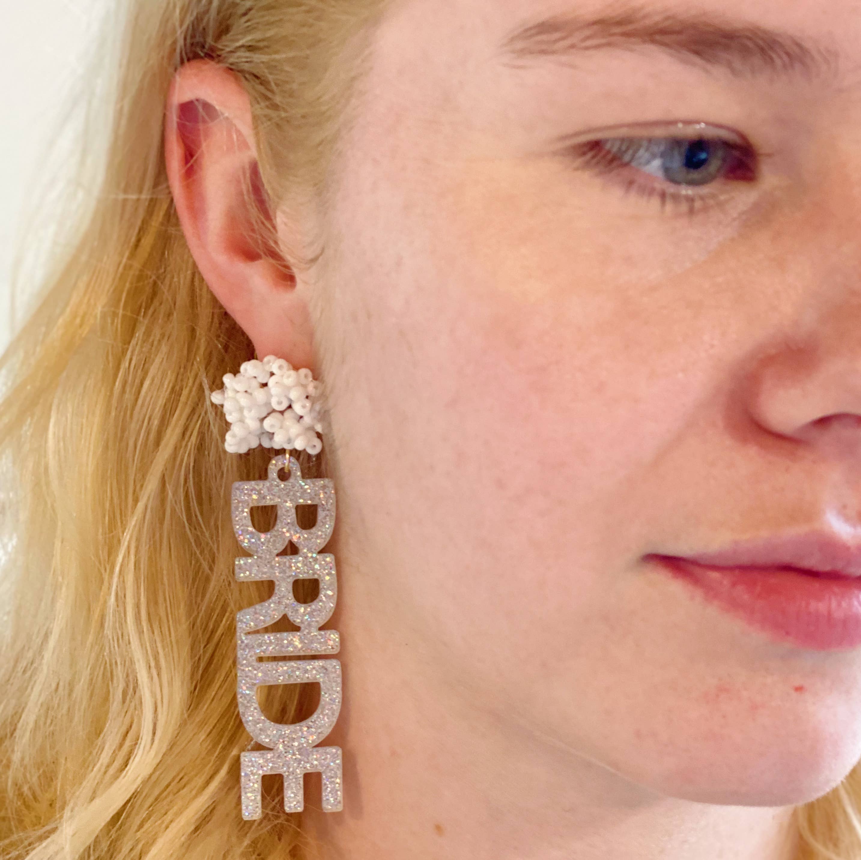Bride Babe Cutout Acrylic Earrings 2 Bride Babe Cutout Acrylic Earrings
