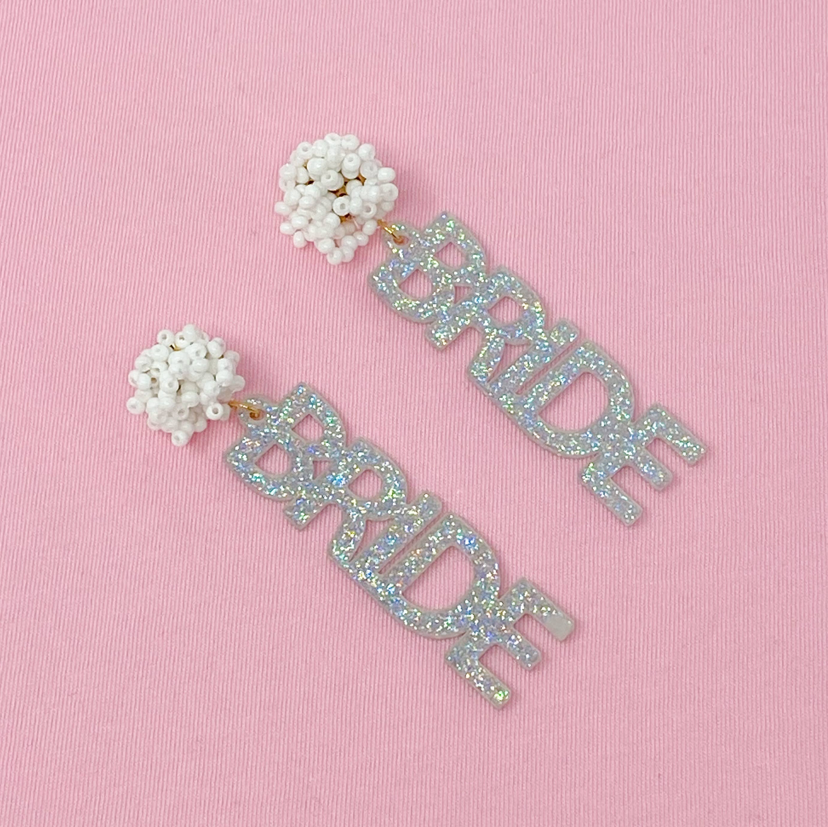 Bride Babe Cutout Acrylic Earrings 1 Bride Babe Cutout Acrylic Earrings