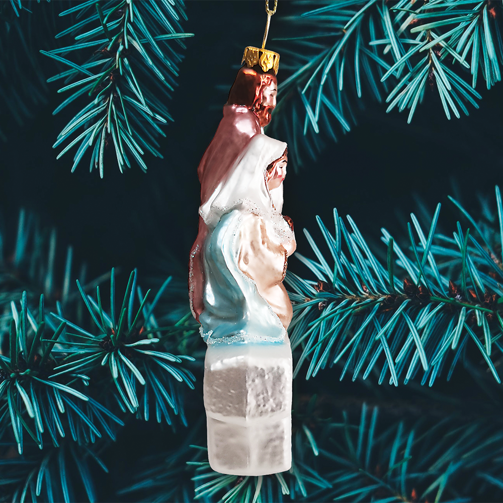 For Product-03 Oh Holy Night Nativity Scene Glass Christmas Ornament, Jesus and Mary Mockup Group-05-03