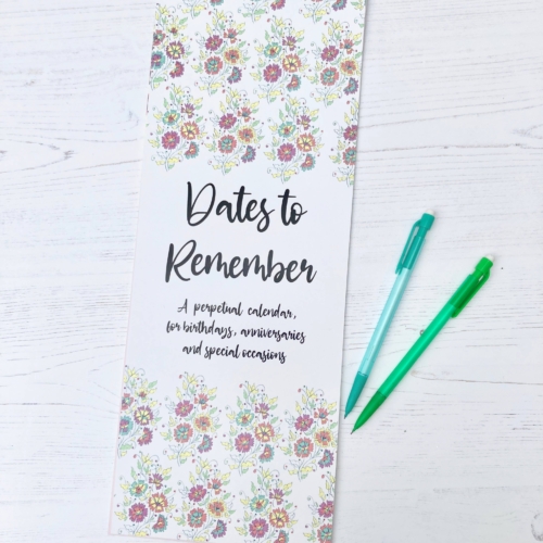 'Dates to Remember' Perpetual Wall Calendar
