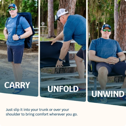 Alpcour Reclining Heated Stadium Seat with Armrests, Orange - Extra-Wide