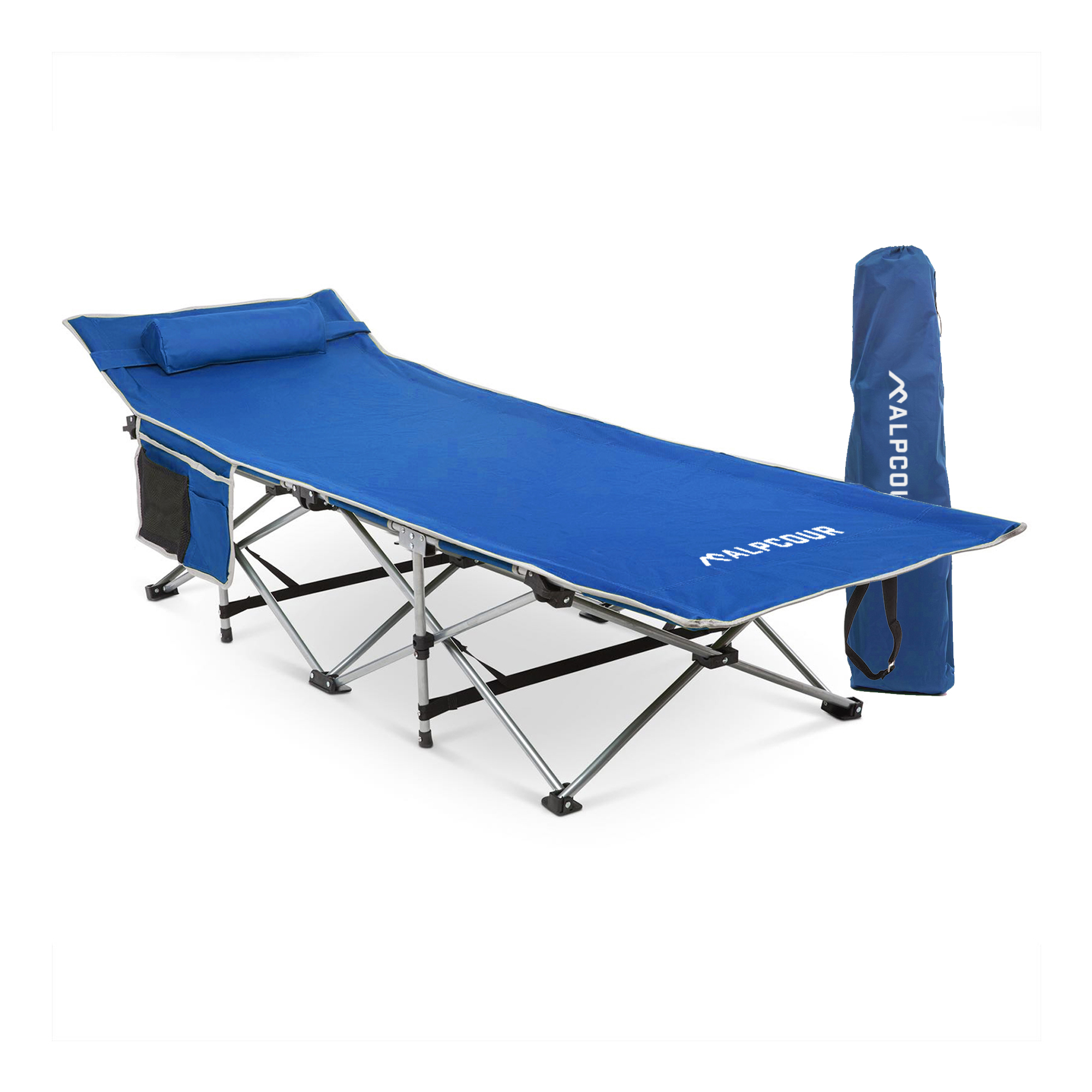 Alpcour Folding Camping Cot - Large, Royal Blue 1 Alpcour Folding Camping Cot - Large, Royal Blue